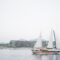 Sailboat wedding experience in front of Grand Velas Los Cabos